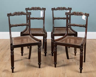 Lot 1192 - A set of four 19th century Anglo-Colonial dining chairs