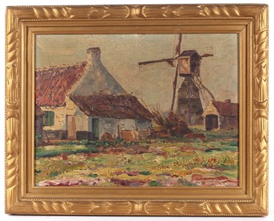 Lot 265 - Rene Ovyn (19th century) 'Windmill at Knocke...