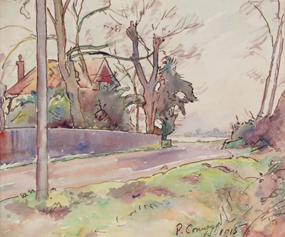 Lot 297 - James Brown (1863-1943) Lane in Ashford,...