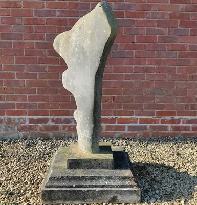 Lot 1560 - A cast composite abstract stone sculpture of a tree