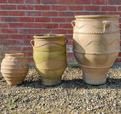 Lot 1552 - Three terracotta pots