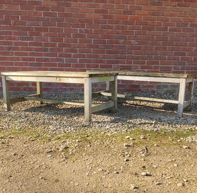Lot 1537 - Two teak garden tables