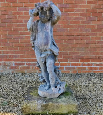Lot 1505 - A 20th century lead statue of a classical boy