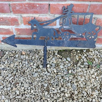 Lot 1549 - A black-painted wrought iron weathervane