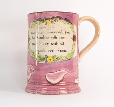 Lot 1380 - An early 19th century Sunderland lustre tankard