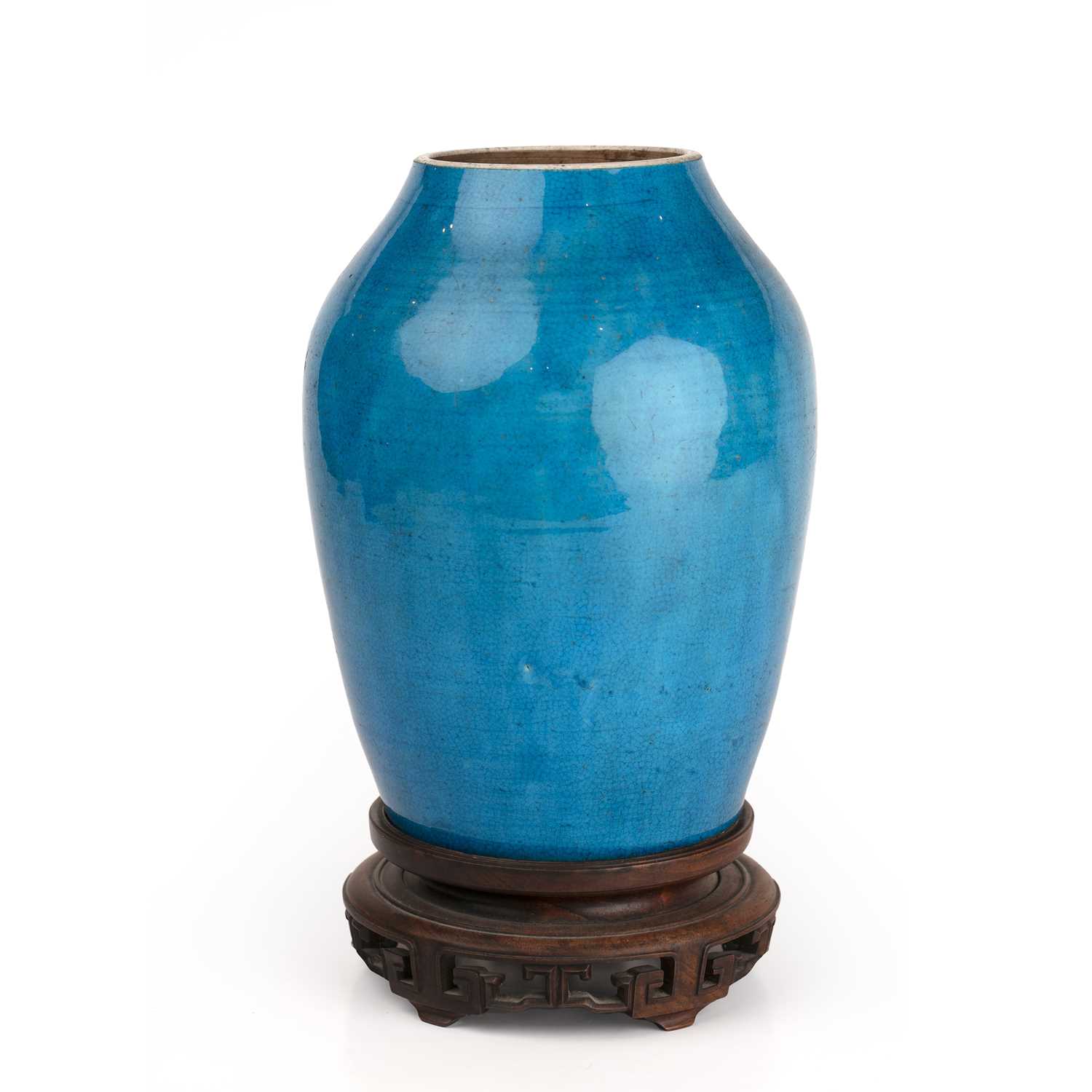 Lot 500 - Monochrome turquoise vase Chinese, 19th...