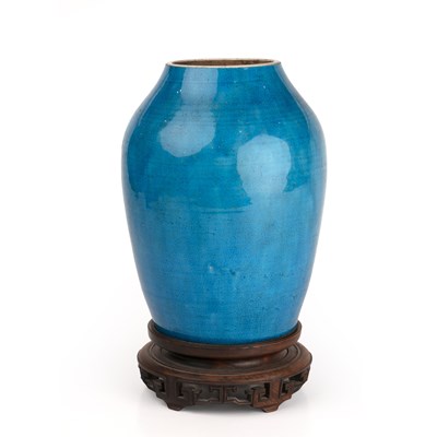 Lot 500 - Monochrome turquoise vase Chinese, 19th...