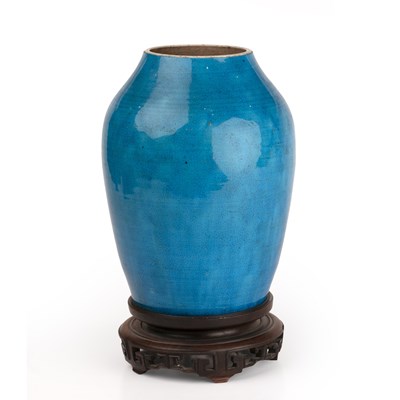 Lot 500 - Monochrome turquoise vase Chinese, 19th...