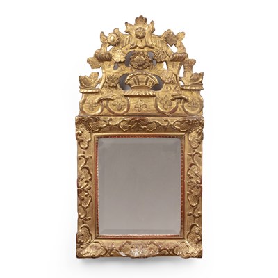 Lot 12 - Gilt wood wall mirror 17th Century and later,...