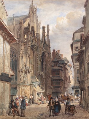 Lot 407 - Louis Haghe (1806-1885) French cathedral city,...