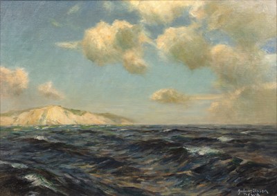 Lot 412 - Julius Olsson (1864-1942) A summer swell, with...