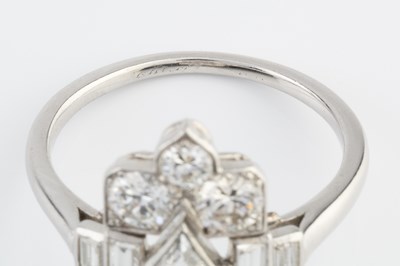Lot 150 - An Art Deco diamond panel ring possibly by...