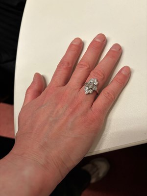 Lot 150 - An Art Deco diamond panel ring possibly by...