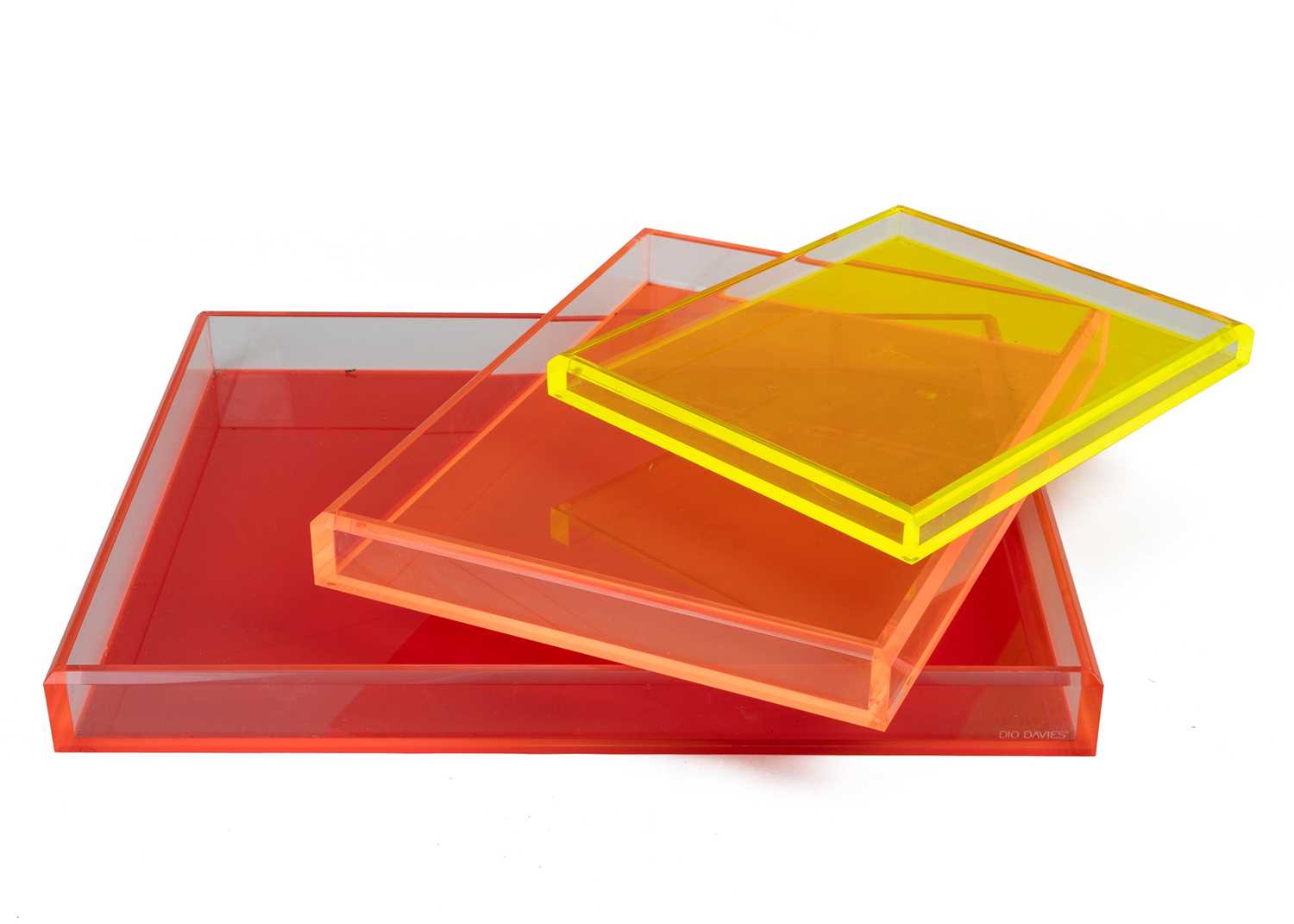 Lot 180 - A group of three neon Perspex trays
