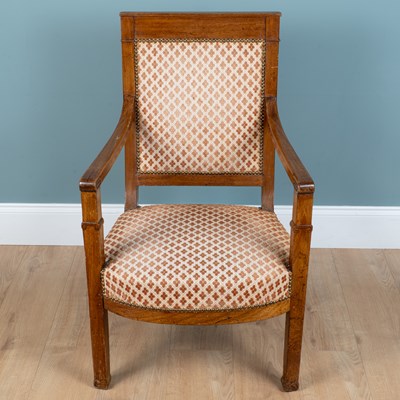 Lot 479 - A 19th century French directoire walnut armchair