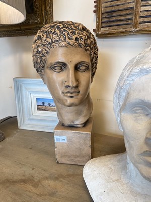 Lot 271 - A cast plaster bust of an athlete, after the antique