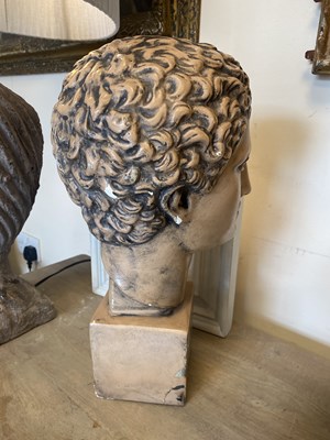 Lot 271 - A cast plaster bust of an athlete, after the antique