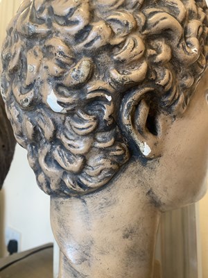 Lot 271 - A cast plaster bust of an athlete, after the antique