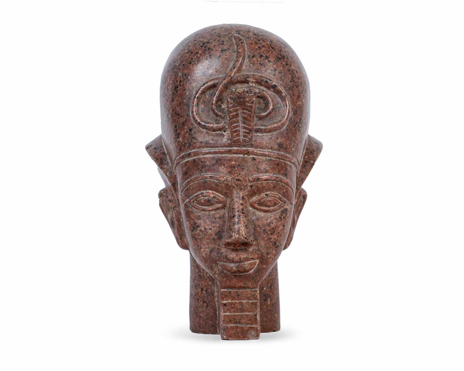 Lot 365 - A museum copy of a porphyry Ancient Egyptian bust of a Pharoah