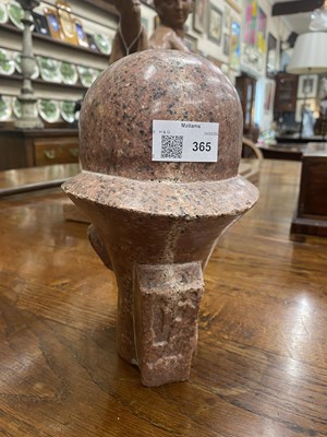 Lot 365 - A museum copy of a porphyry Ancient Egyptian bust of a Pharoah
