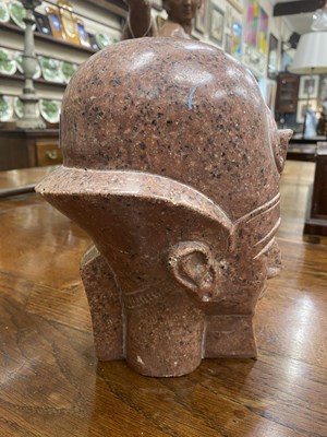 Lot 365 - A museum copy of a porphyry Ancient Egyptian bust of a Pharoah