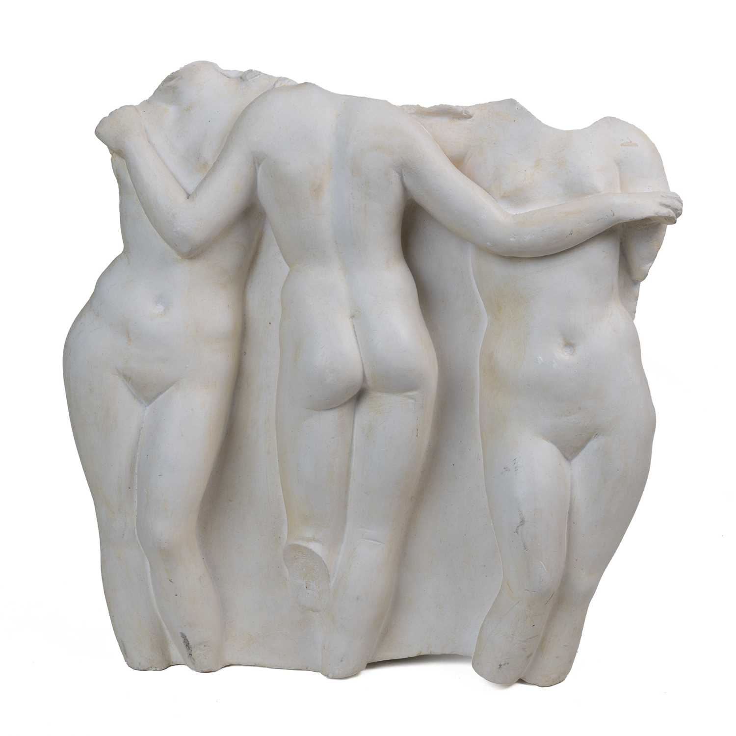 Lot 283 - A decorative plaster sculpture depicting The Three Graces