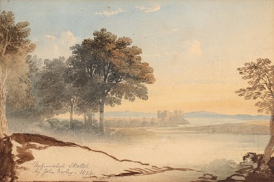 Lot 461 - John Varley (1778-1842) Coastal sunset with...