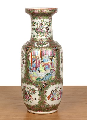Lot 93 - Cantonese famille rose rouleau vase Chinese,...
