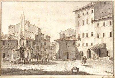 Lot 383 - Simone Pomardi (1760-1830) The Triton fountain...