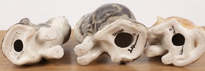 Lot 355 - Winstanley Group of seven pottery model cats...
