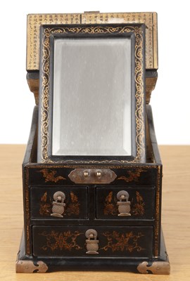 Lot 25 - Lacquered box or dressing table chest Chinese,...