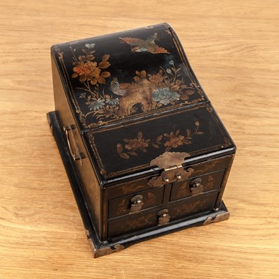Lot 25 - Lacquered box or dressing table chest Chinese,...