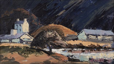 Lot 485 - Roy Burrows (1922-2010) A Welsh farmstead,...