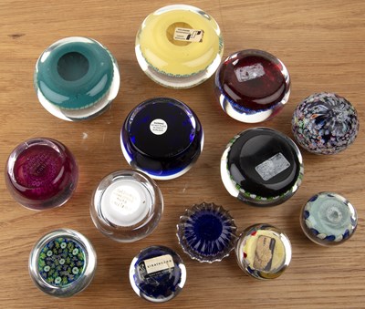 Lot 434 - Group of glass millefiori cane paperweights...