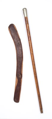 Lot 220 - An Aboriginal hunting boomerang 69cm together...