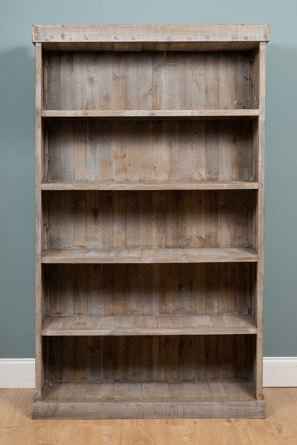 Lot 1528 - A set of limed pine shelving