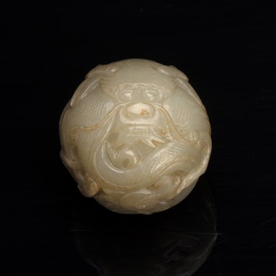 Lot 378 - Jade carved pendant ball Chinese, late...