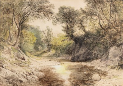 Lot 517 - William West (1810-c.1870) 'On the River Rhiw',...