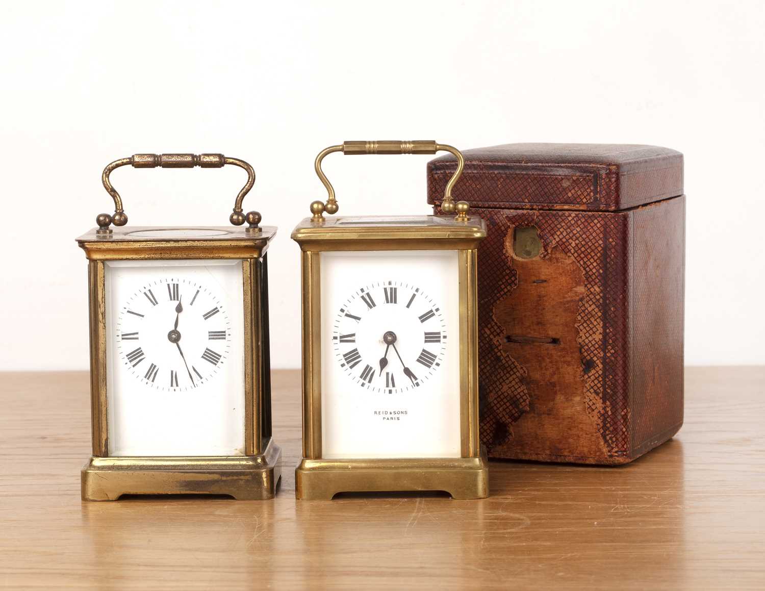 Lot 19 - Two brass-cased carriage clocks the first in a...