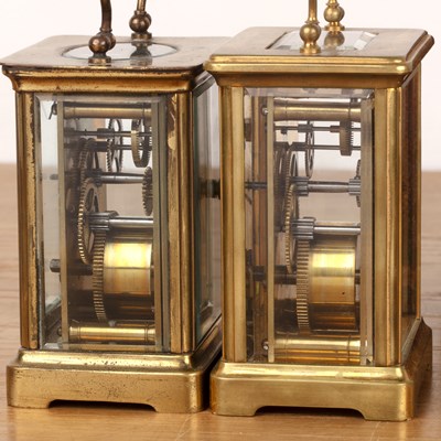 Lot 19 - Two brass-cased carriage clocks the first in a...
