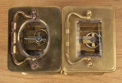 Lot 19 - Two brass-cased carriage clocks the first in a...