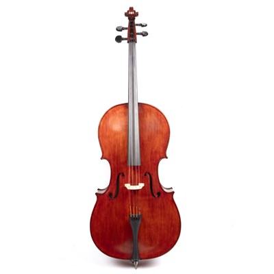 Lot 138 - A modern cello, with two piece back, reddish...