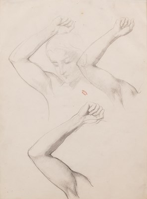 Lot 392 - Theodore Valerio (1819-1879) Figure study with...