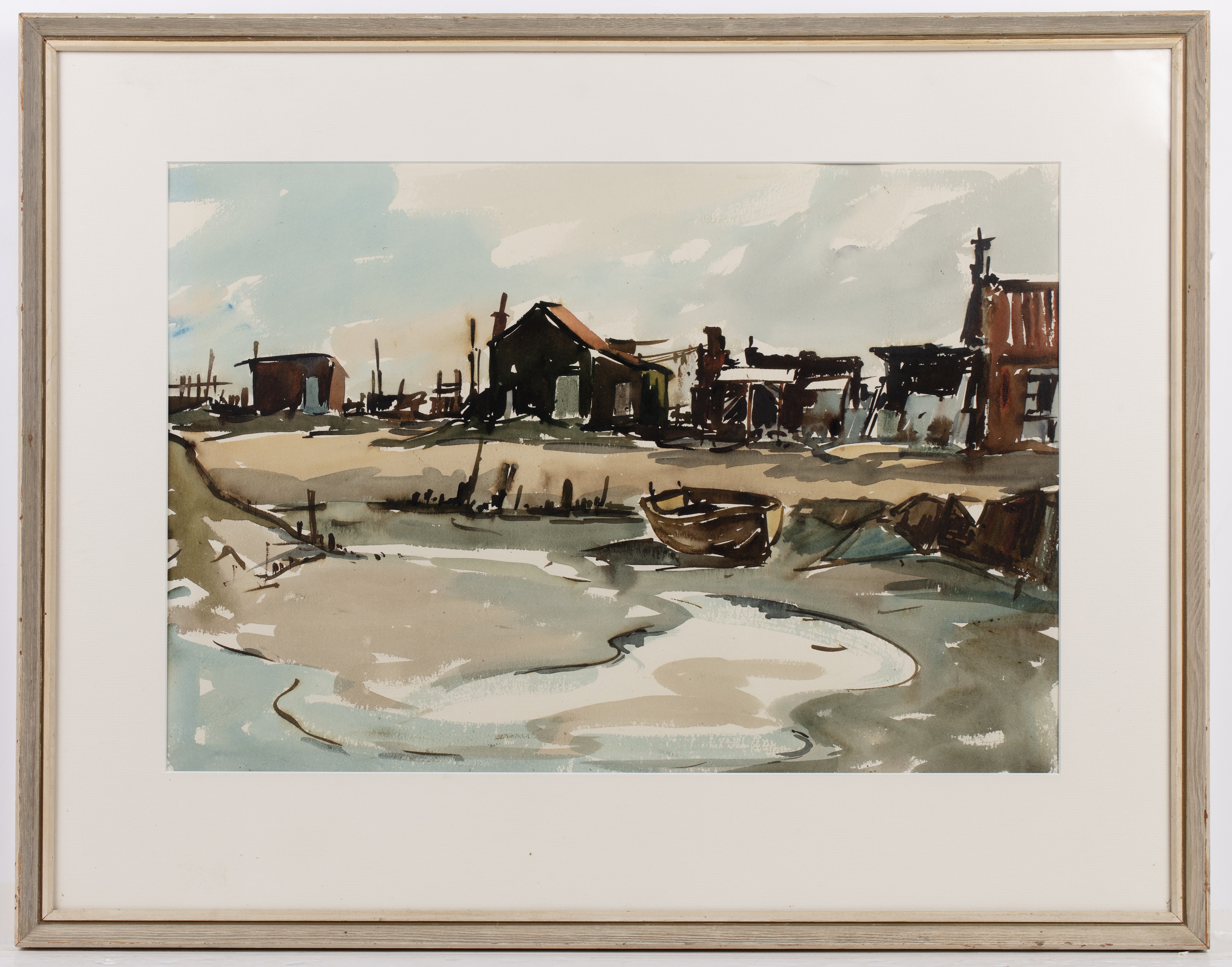 Lot 145 - Donald Bosher (1912-1977) 'Whelk Sheds,