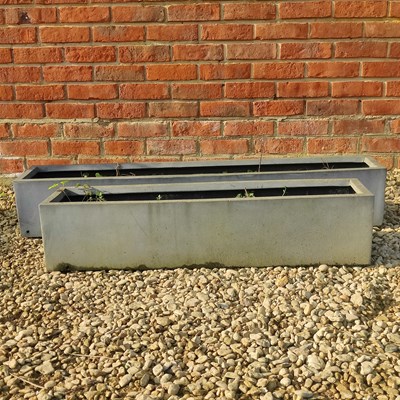 Lot 1478 - A pair of composite rectangular trough planters