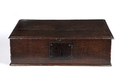 Lot 81 - A late 17th century oak bible box, 55.5cm wide...