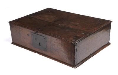 Lot 81 - A late 17th century oak bible box, 55.5cm wide...