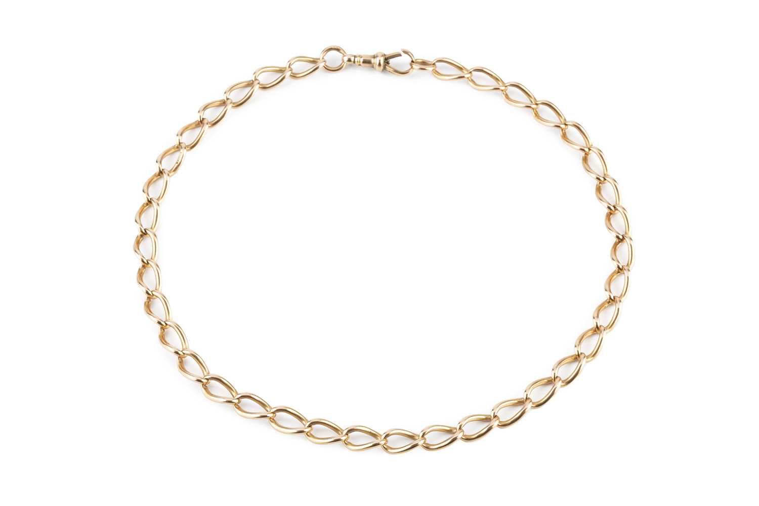 Lot 69 - A curb-link Albert chain, with swivel clasp...