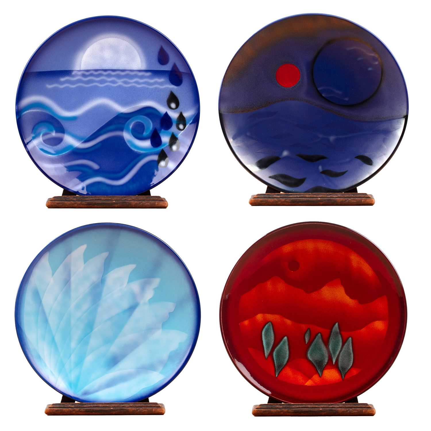 Lot 347 - Poole Pottery Studio Four ceramic plates or...