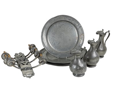Lot 234 - A collection of antique and later pewter